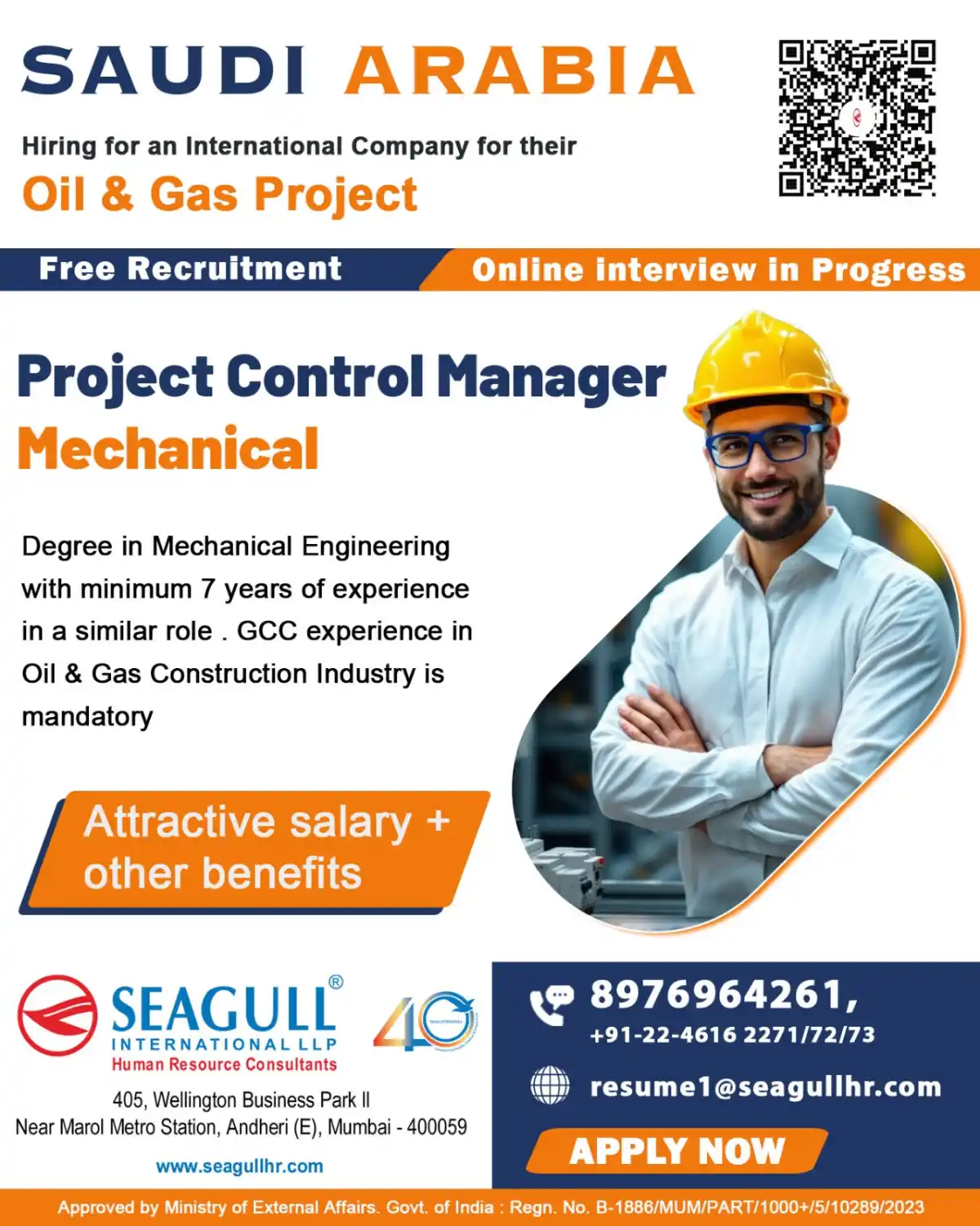 Project Control Manager (Mechanical) – Saudi Arabia