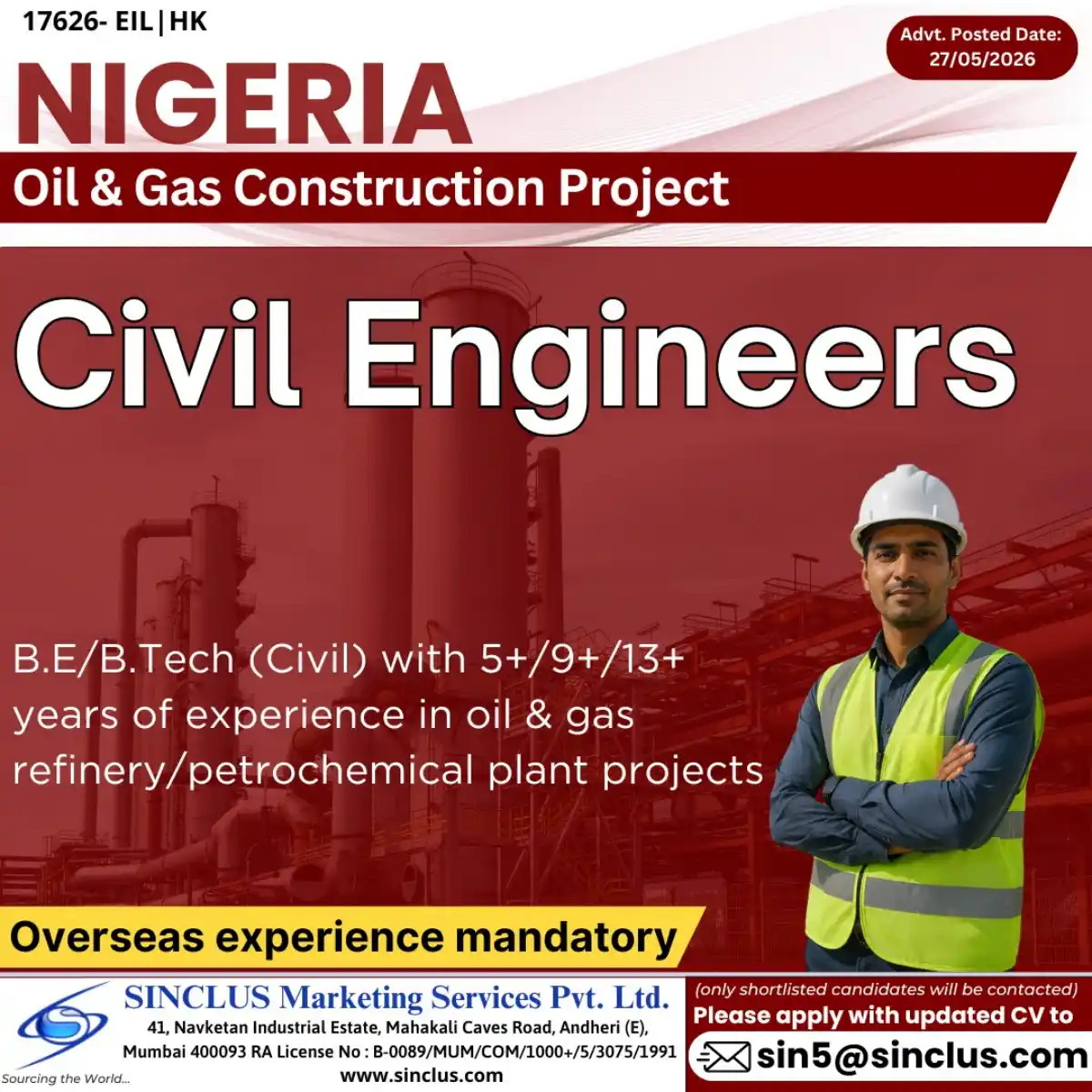 Civil Engineer – Oil & Gas Nigeria