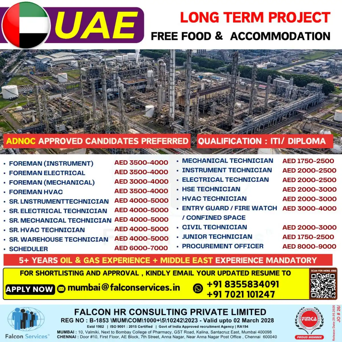 Oil & Gas Jobs UAE – Falcon Services