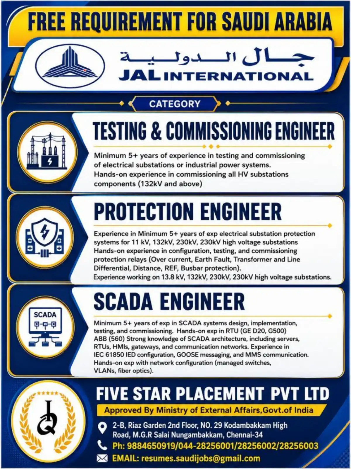 JAL International Saudi Arabia – Engineers Required