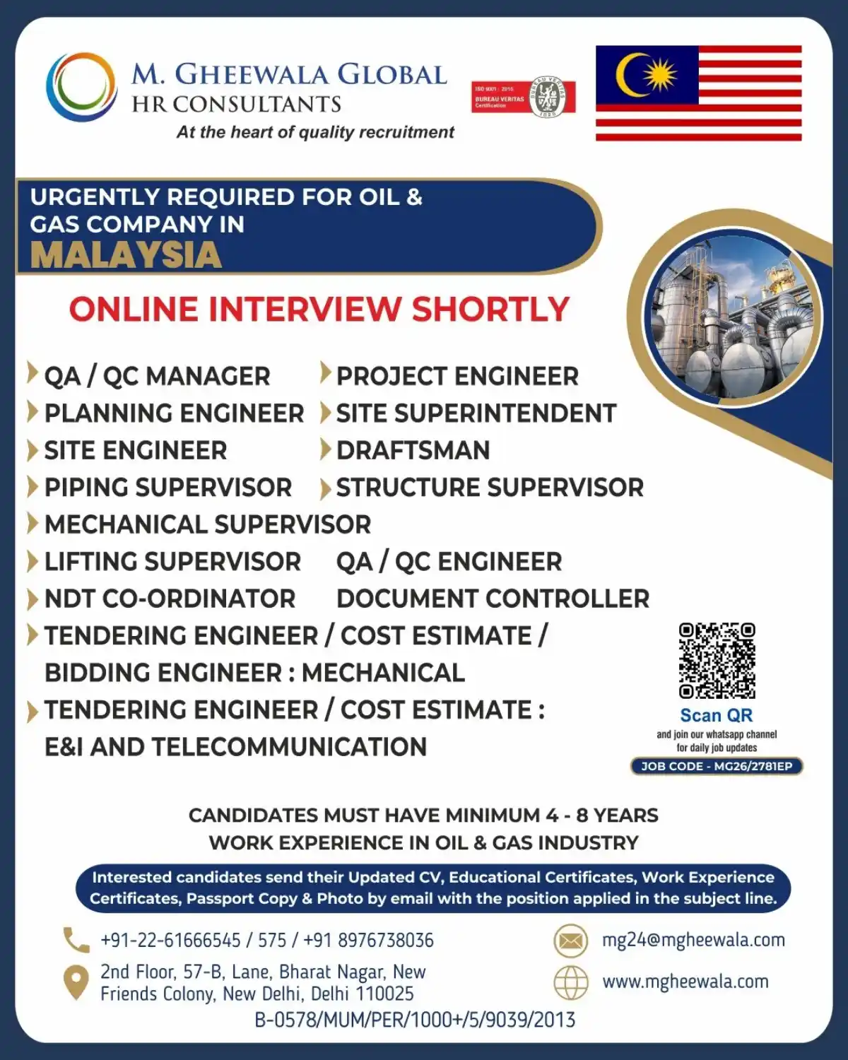 Oil & Gas Jobs Malaysia – Urgent Hiring