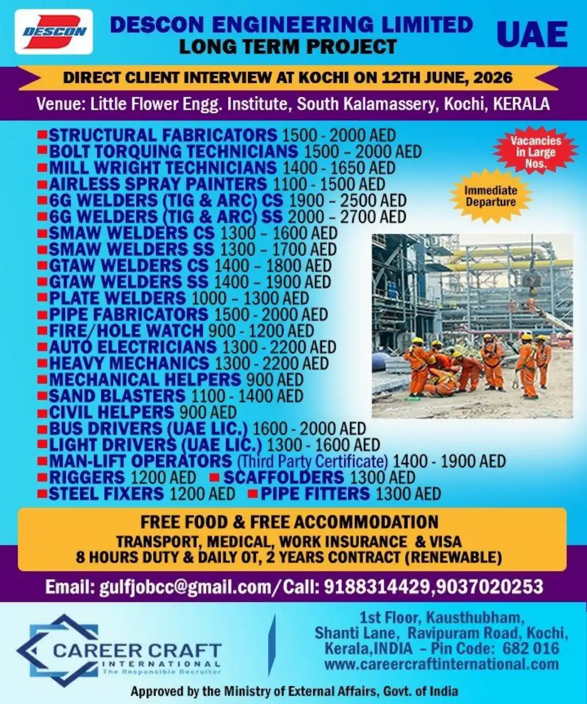 DESCON UAE Jobs – Kochi Interview 2026