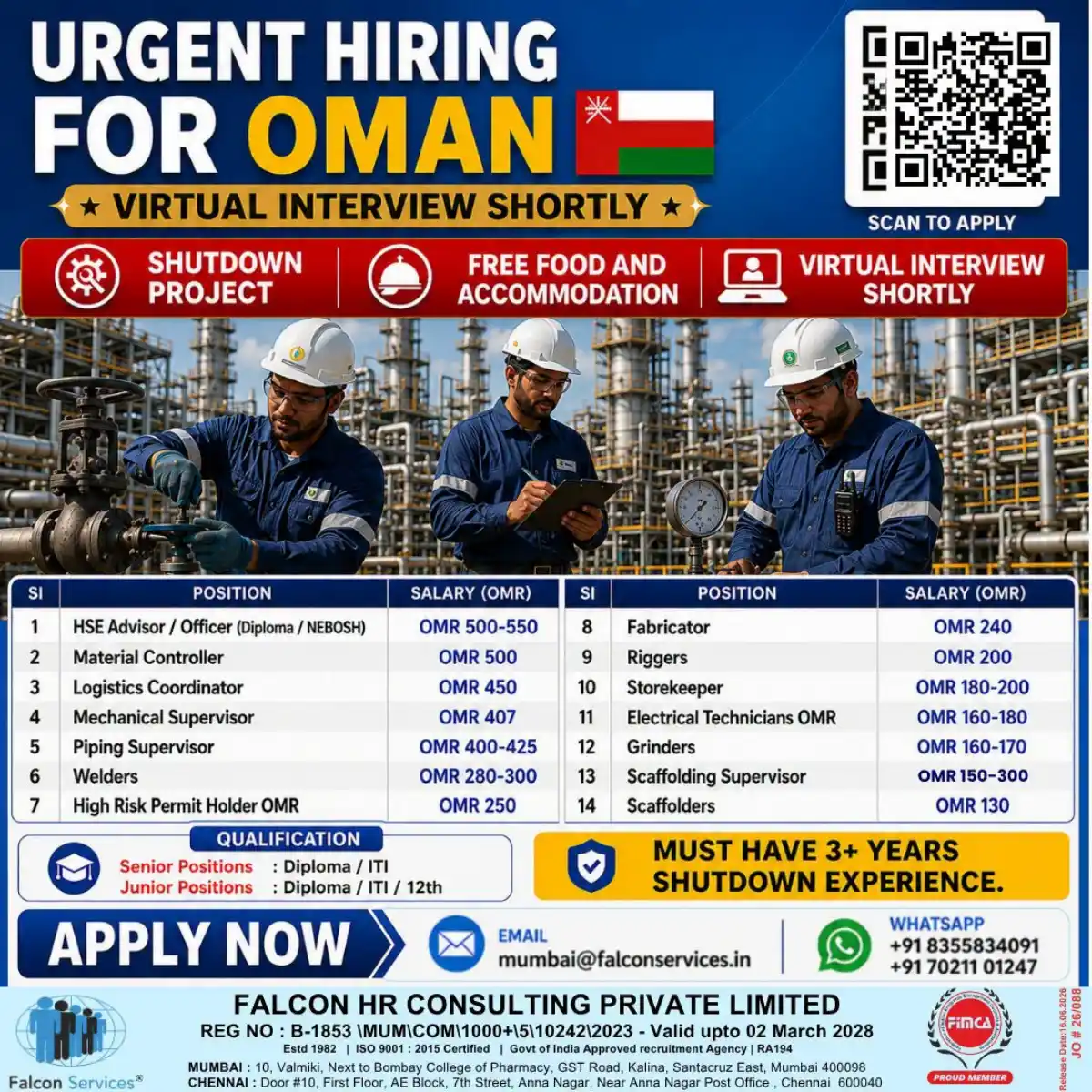 Oman Shutdown Project Hiring