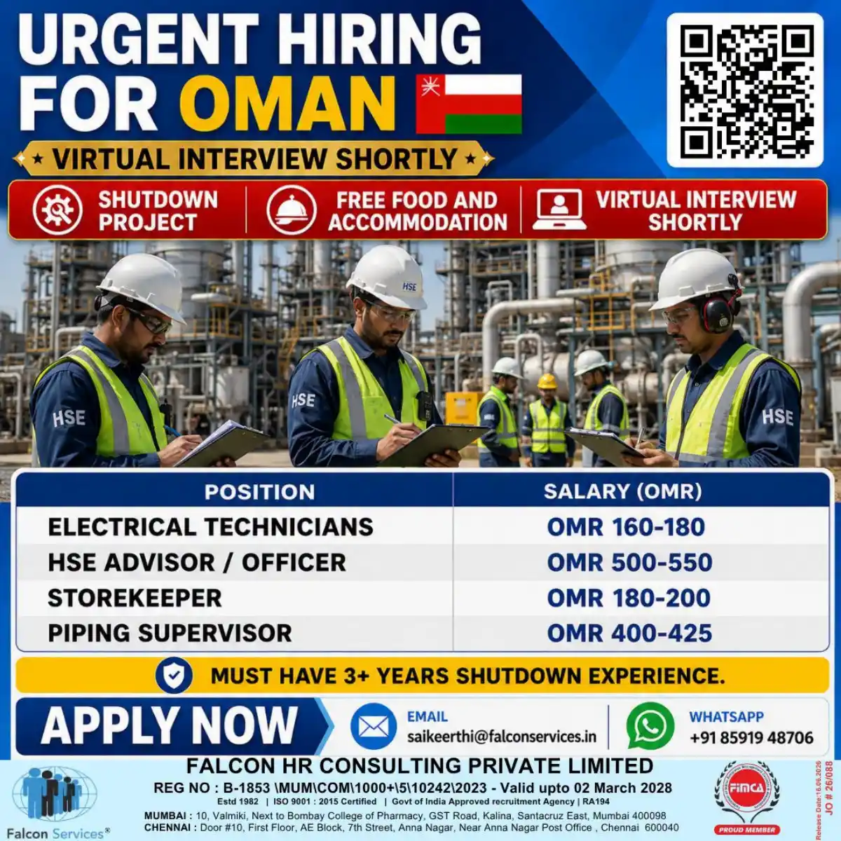 Oman Shutdown Project Hiring