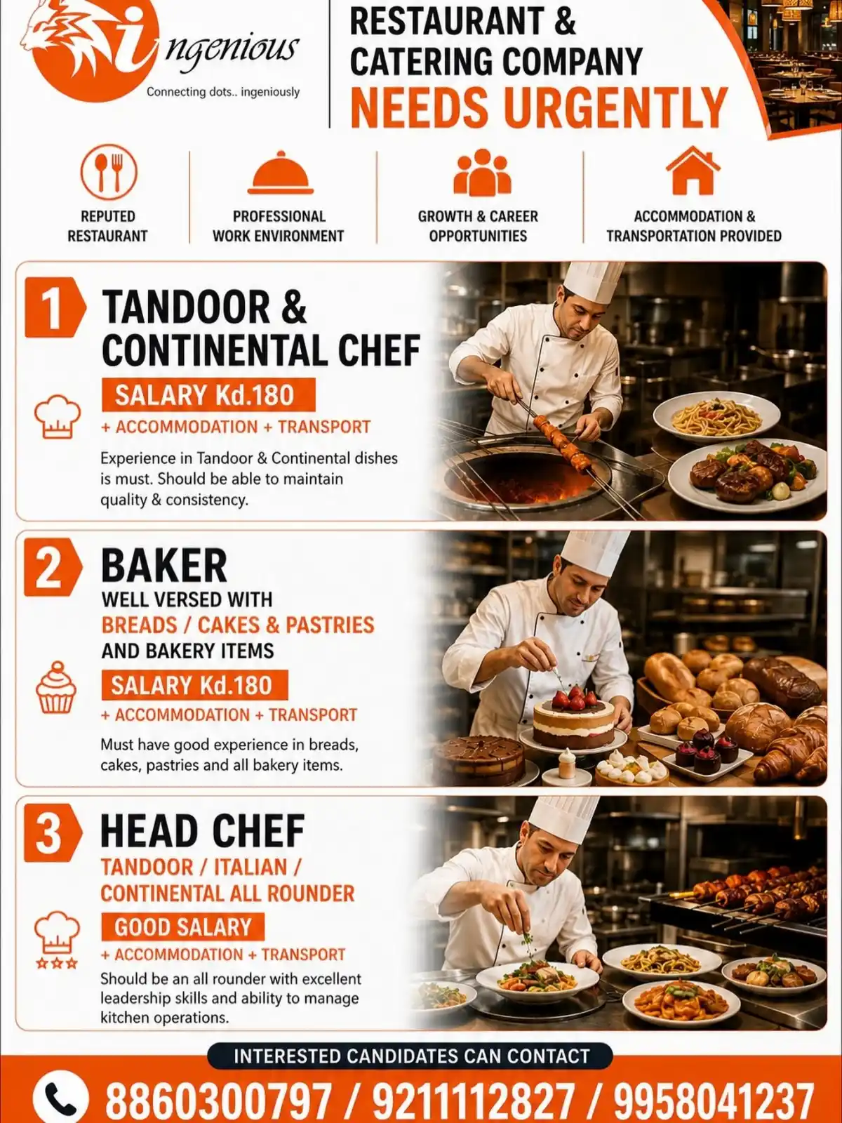 Urgent Restaurant Chef Jobs Kuwait
