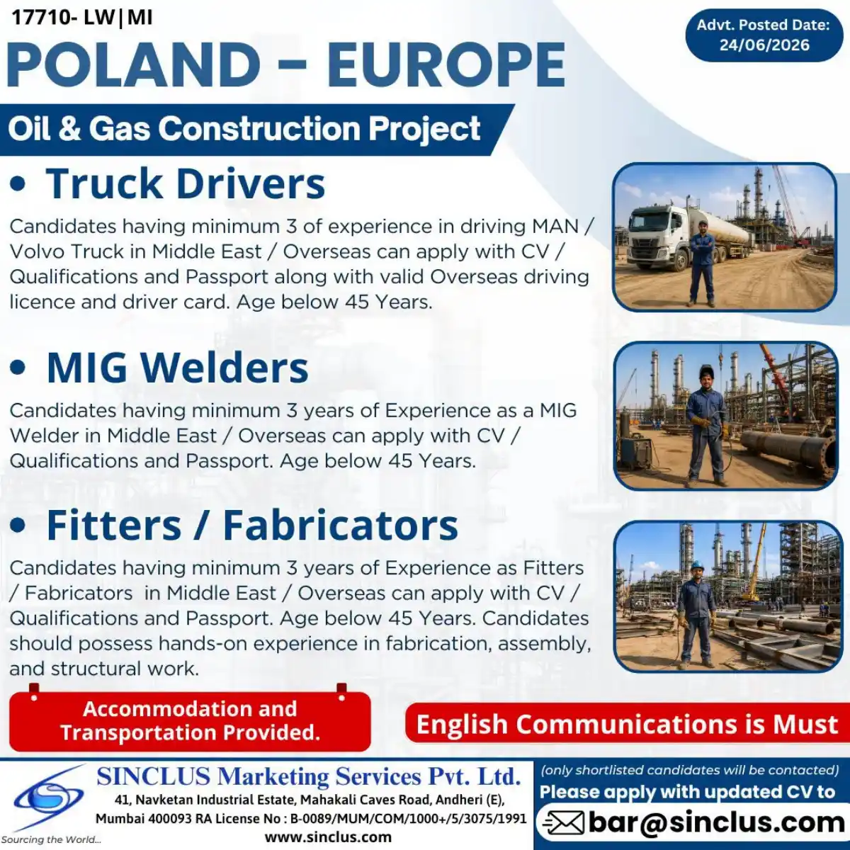 Oil & Gas Construction Jobs Poland