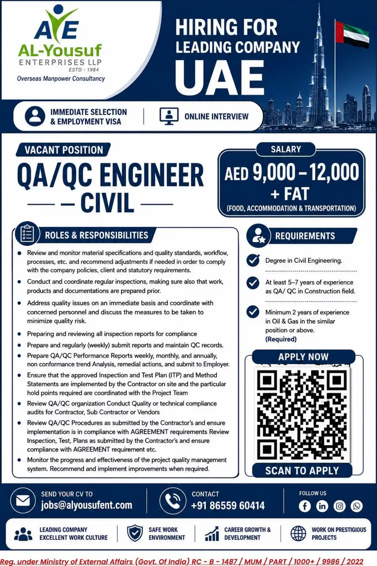 QA/QC Engineer UAE Job