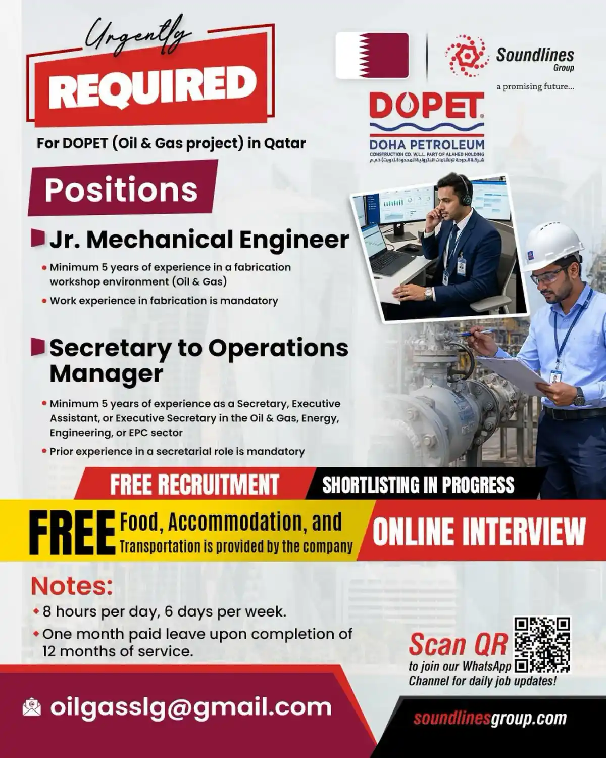 DOPET Qatar Urgent Jobs