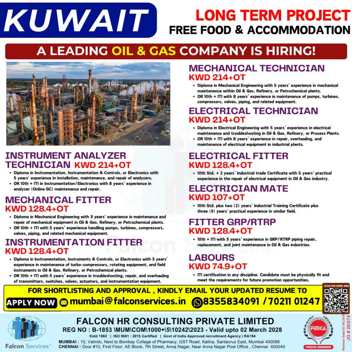 Oil & Gas Jobs Kuwait – Falcon Services