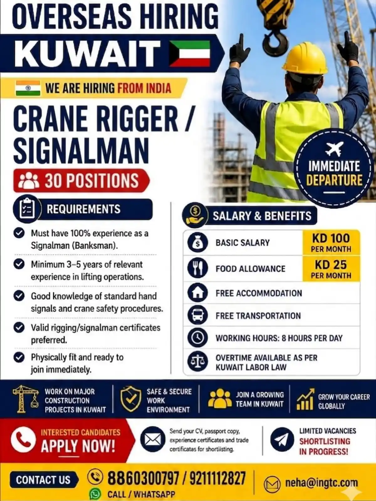 Crane Rigger Signalman Kuwait