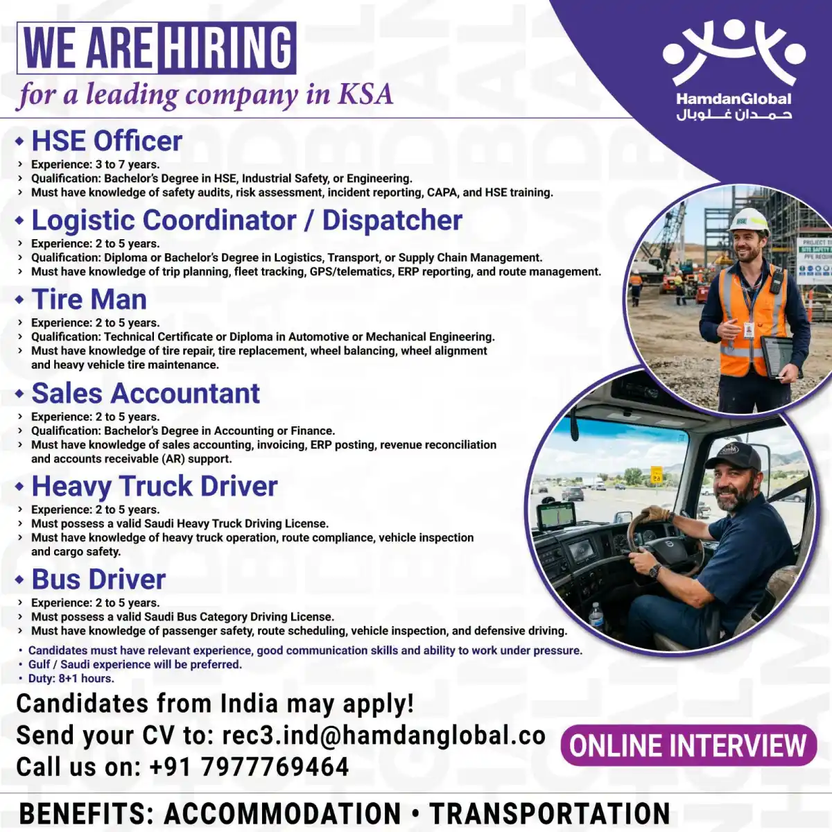 Hiring Multiple Positions in KSA