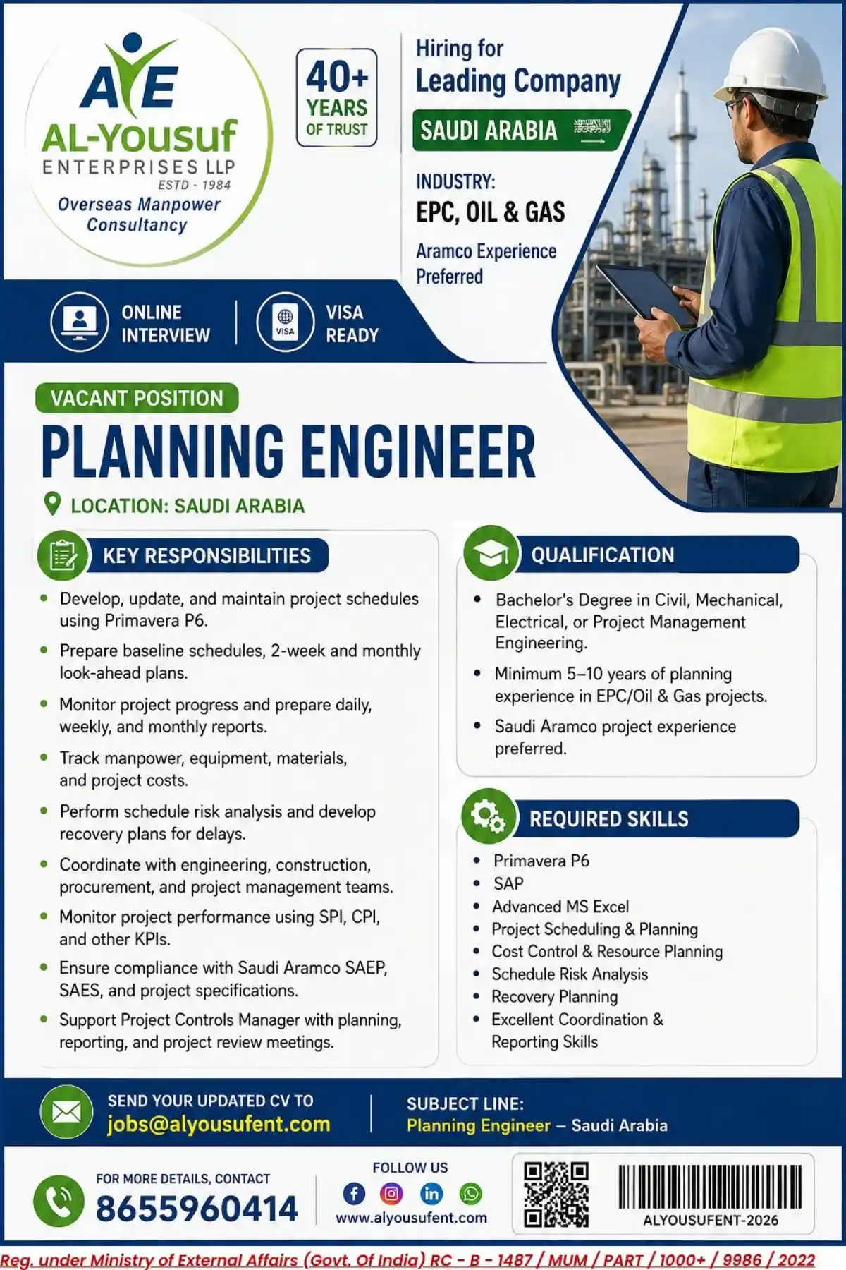 Planning Engineer – Saudi Arabia