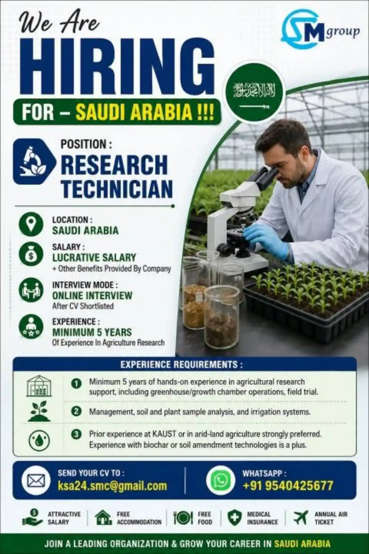 Research Technician – Saudi Arabia