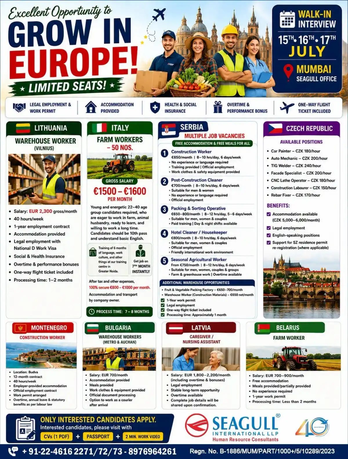 Europe Jobs – Walk-in Interview July