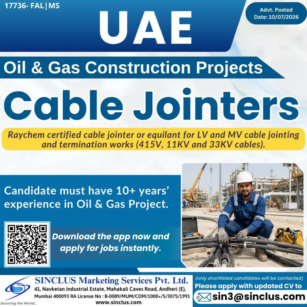 Cable Jointer – UAE Oil & Gas