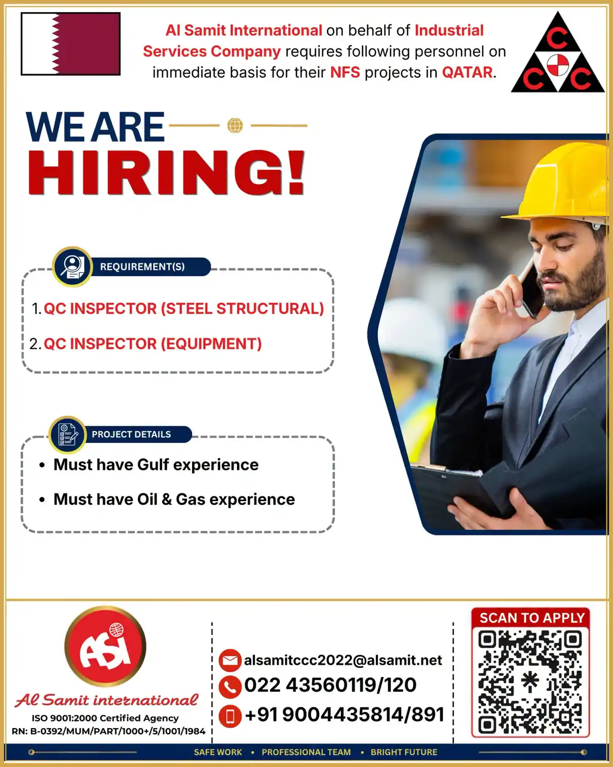 QC Inspectors for NFS Projects