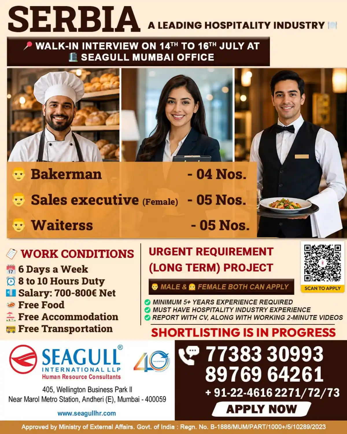 Walk-In Interview: Serbia Hospitality Jobs