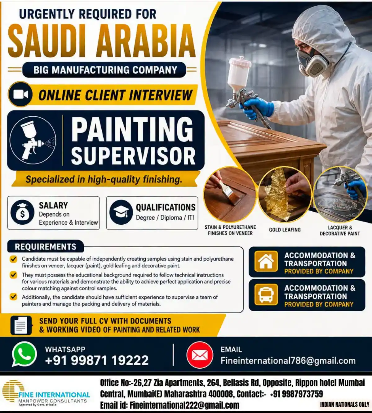 Painting Supervisor – Saudi Arabia