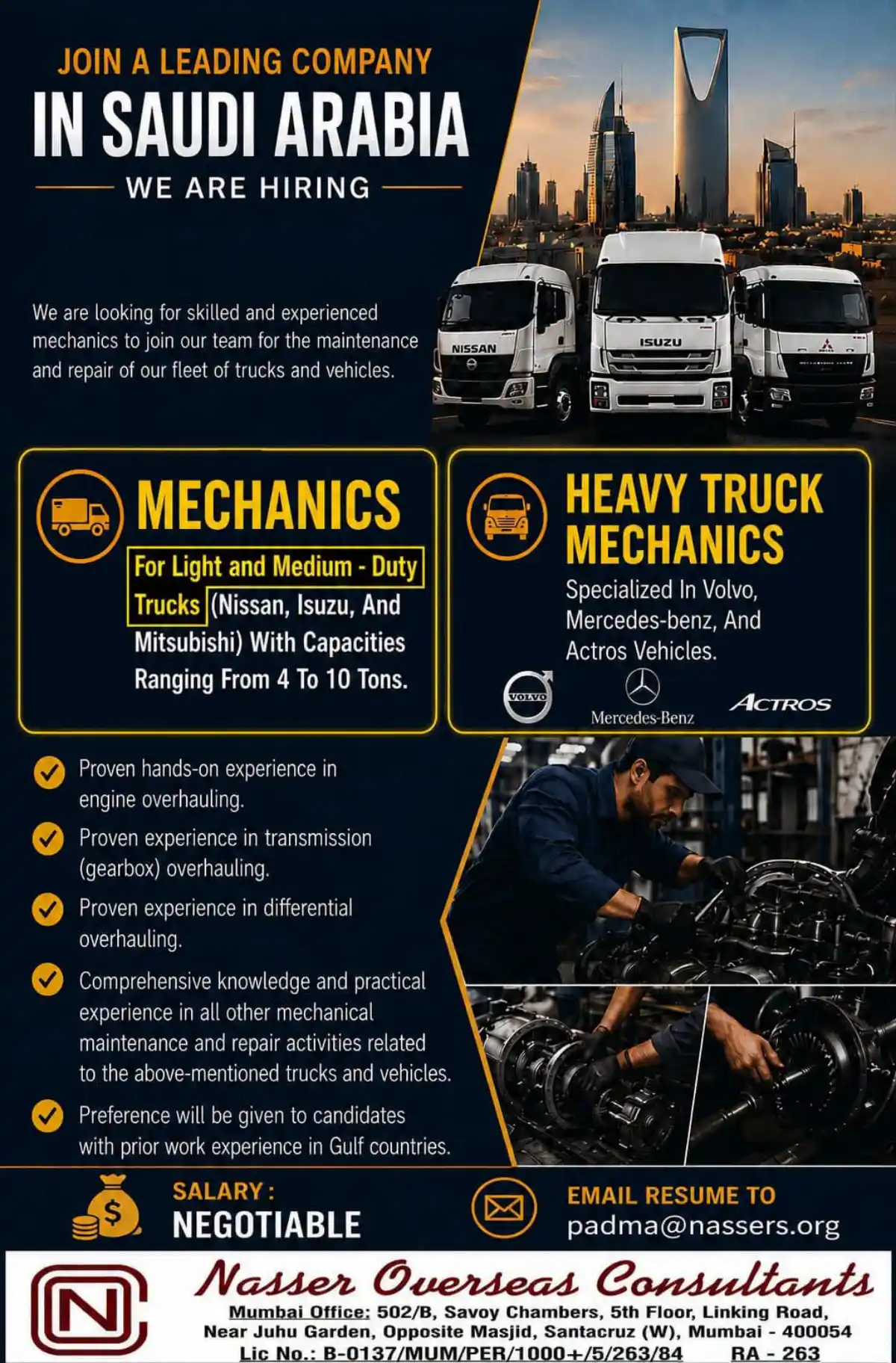 Truck Mechanics – Saudi Arabia