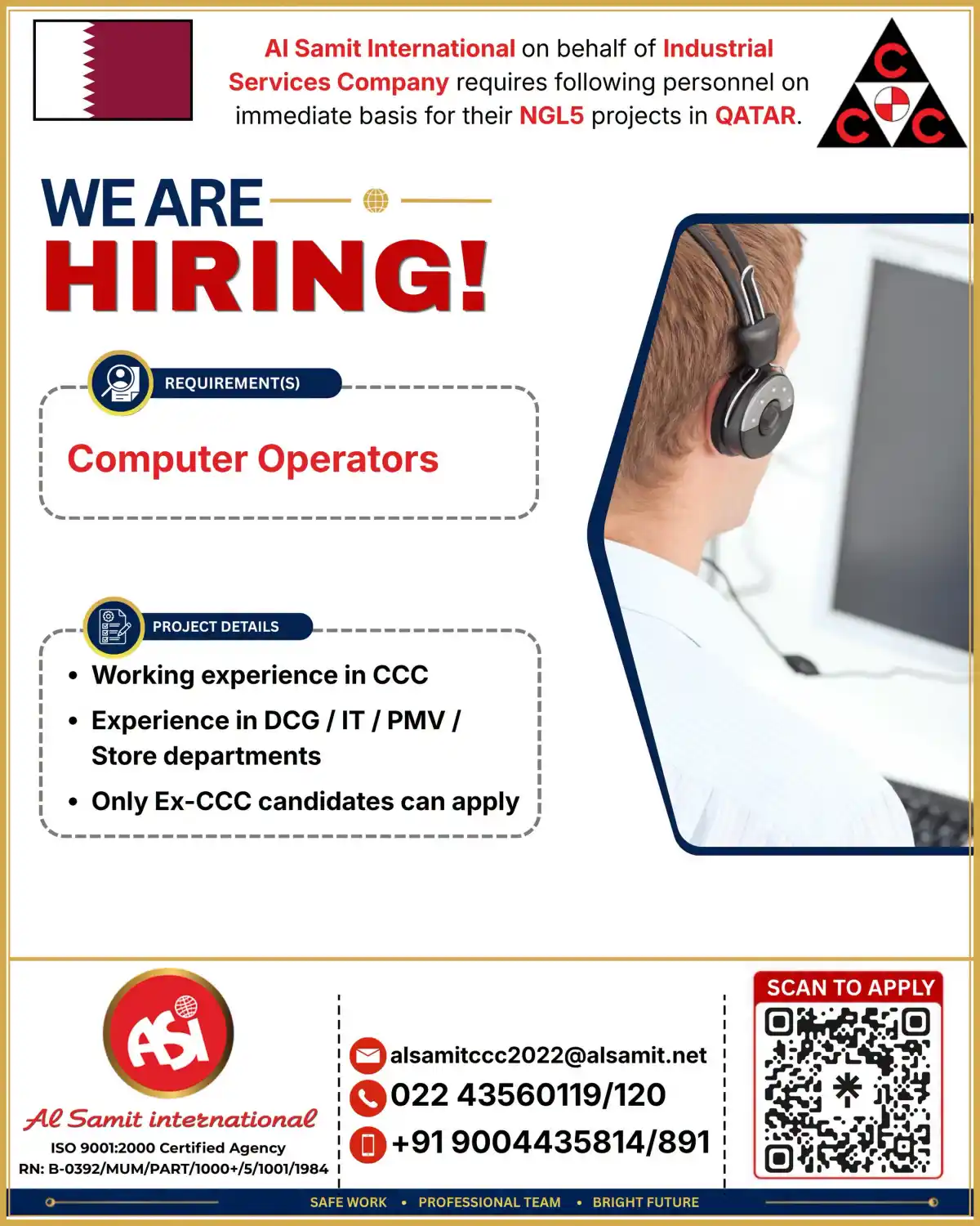 Computer Operators – Qatar NGL5