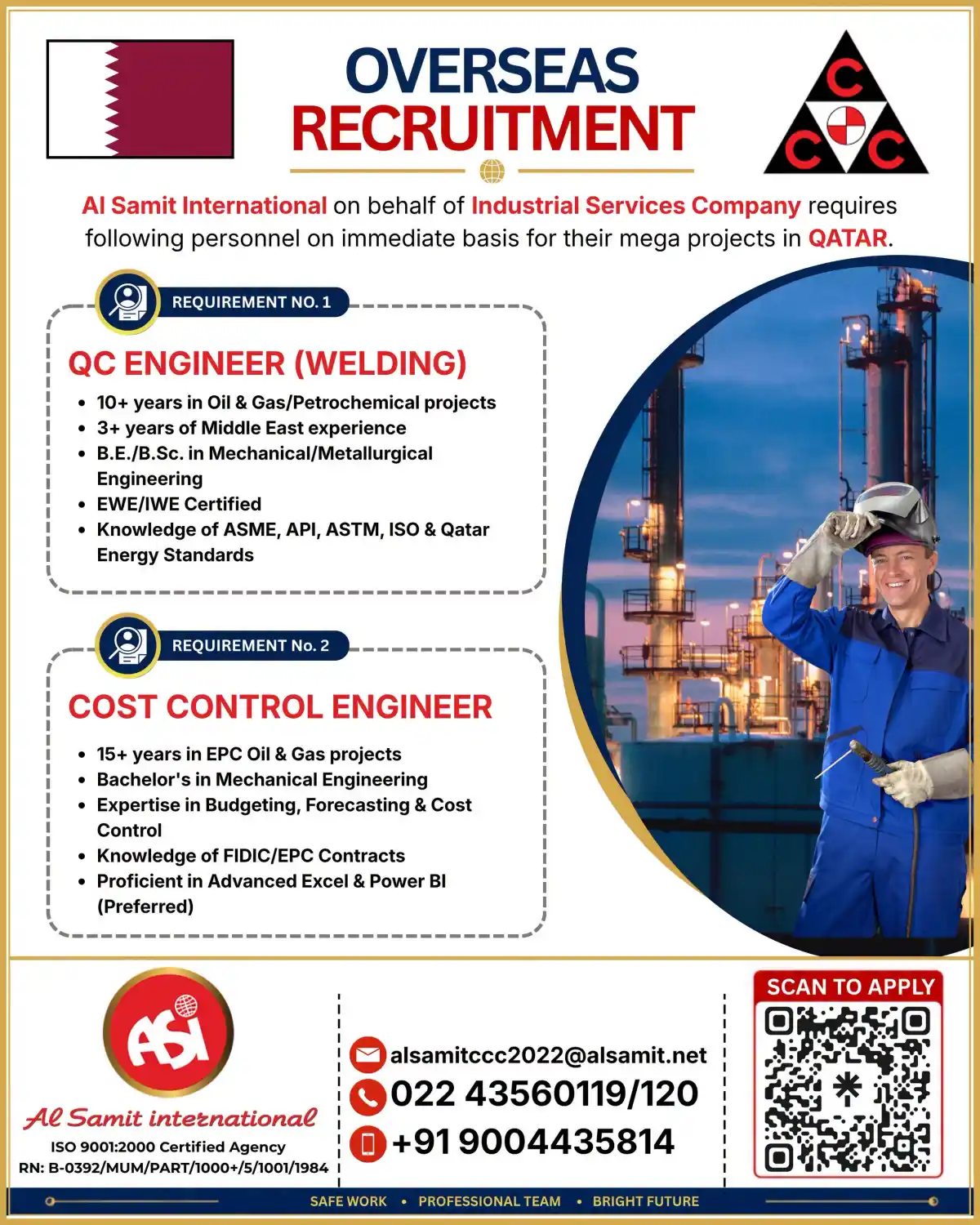 Qatar Jobs – QC & Cost Control Engineer