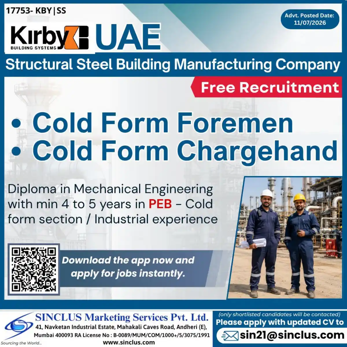 Cold Form Foreman/Chargehand UAE