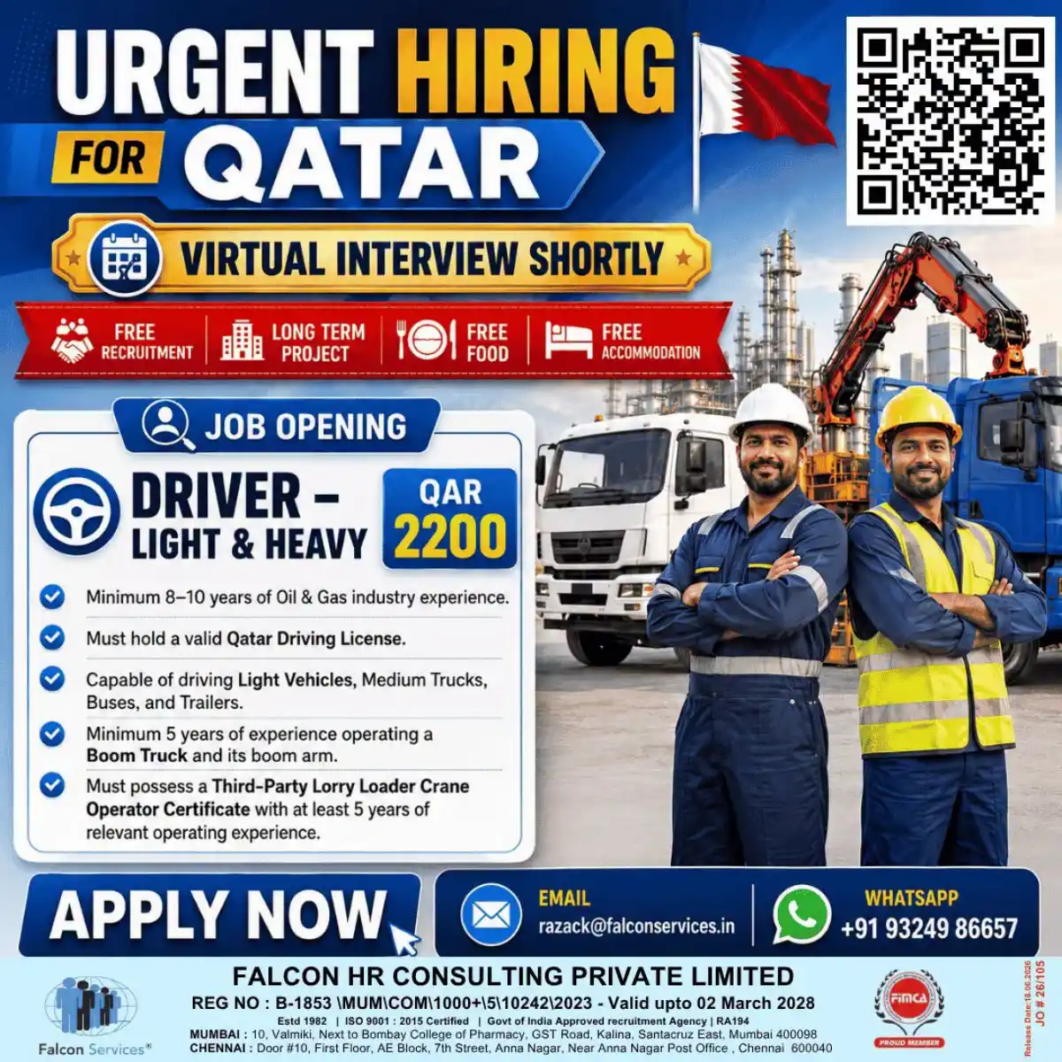 Urgent Hiring Driver Qatar