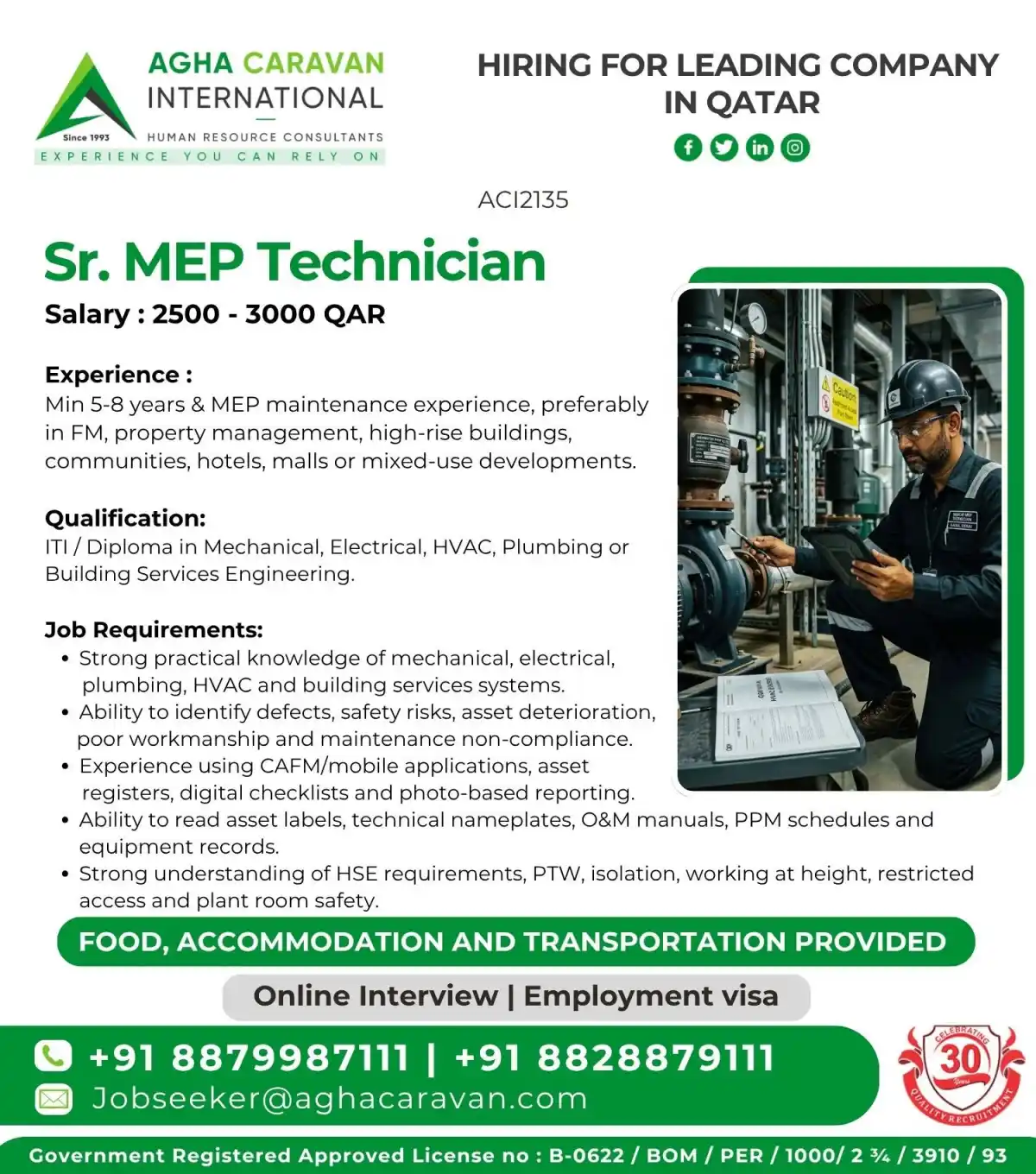 Sr. MEP Technician