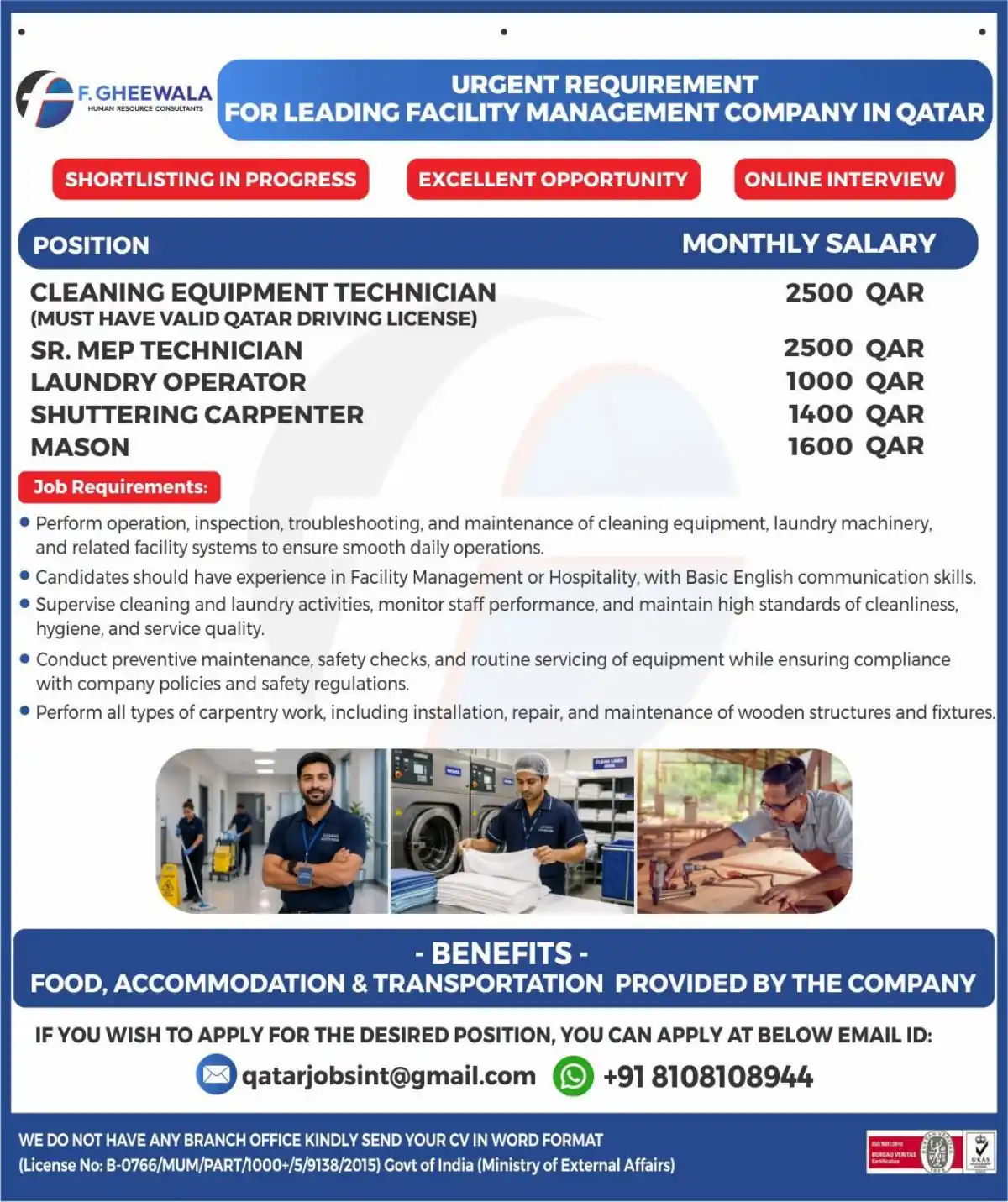 Facility Management Jobs Qatar