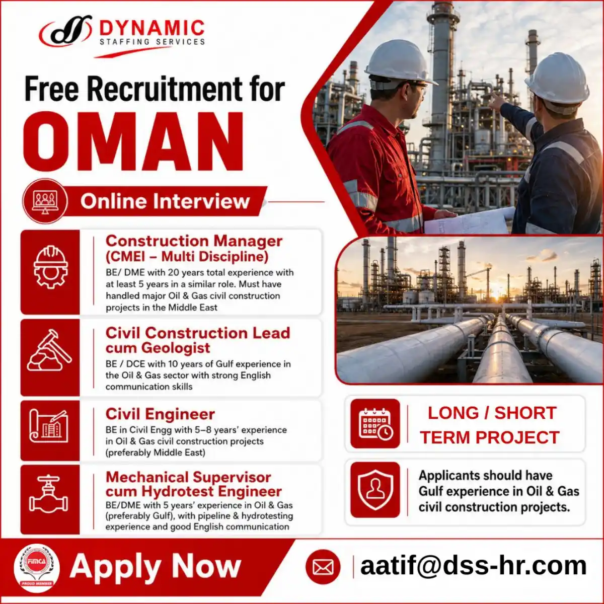 Free Oman Recruitment – Oil & Gas Roles