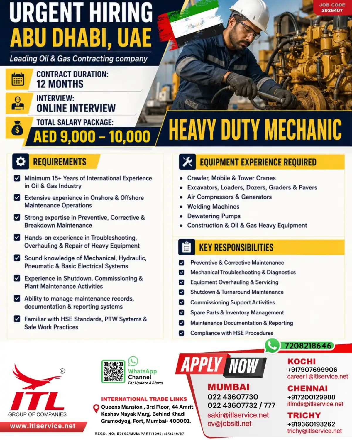 Heavy Duty Mechanic – Abu Dhabi