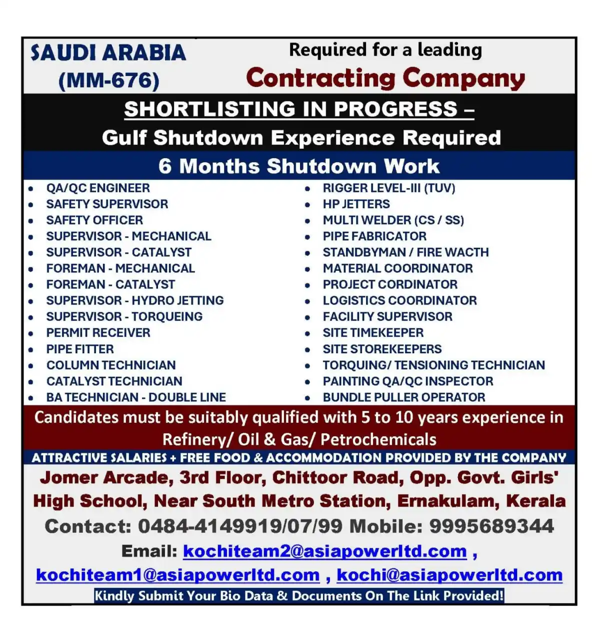 Saudi Arabia Shutdown Jobs
