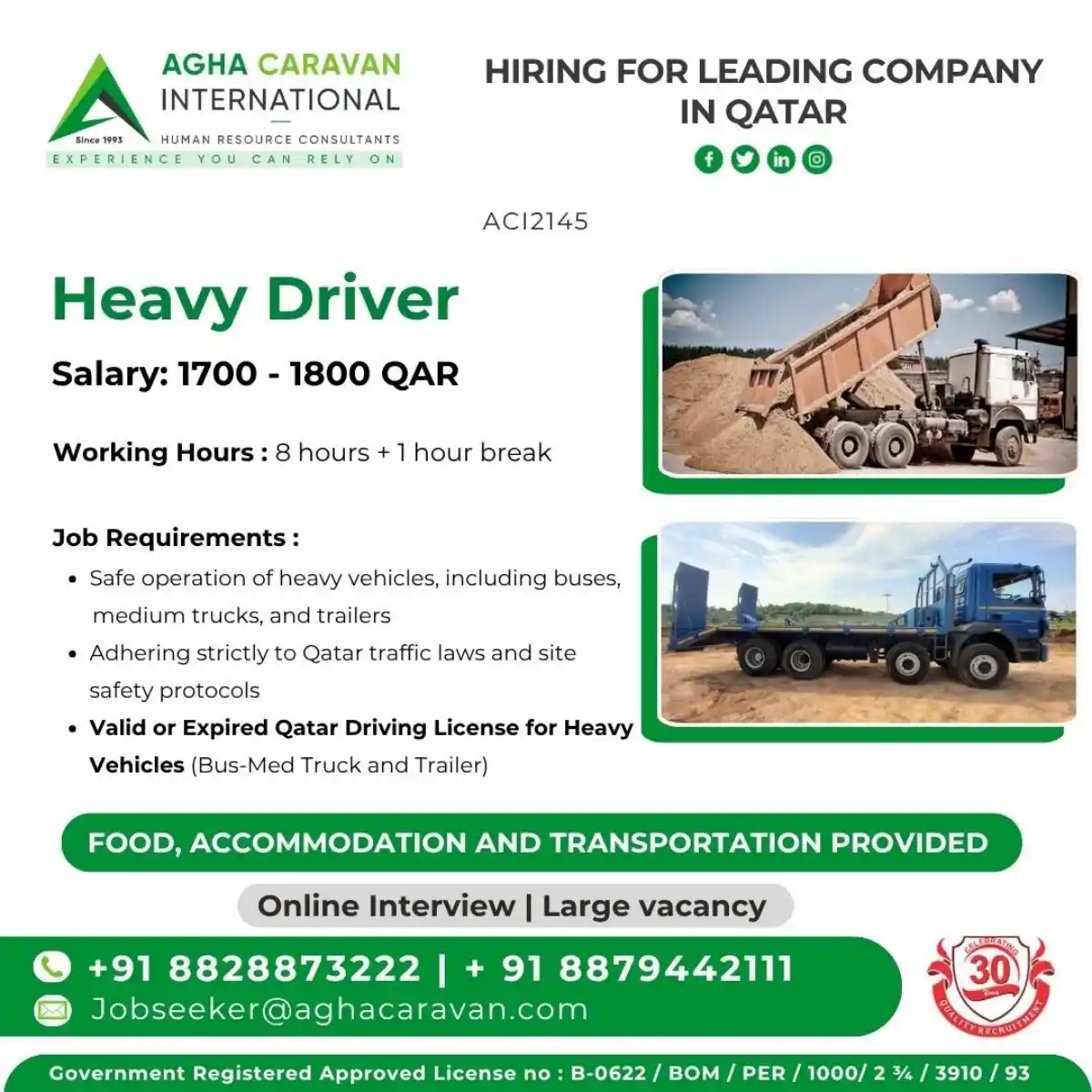Heavy Driver Qatar Job