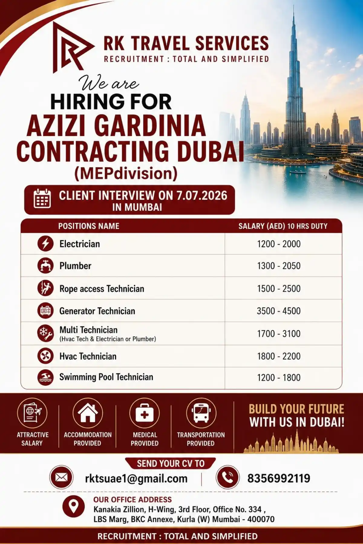 Dubai MEP Jobs 2026