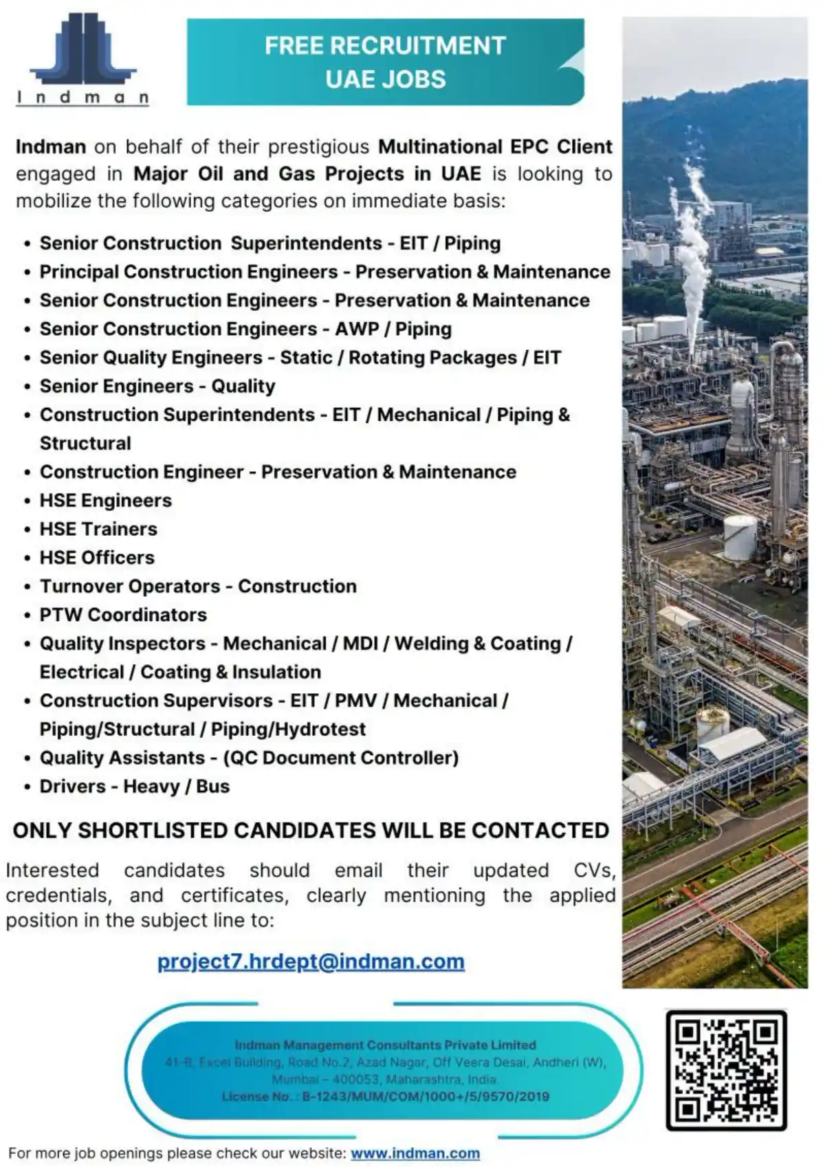 UAE Oil & Gas Jobs – Immediate Hiring