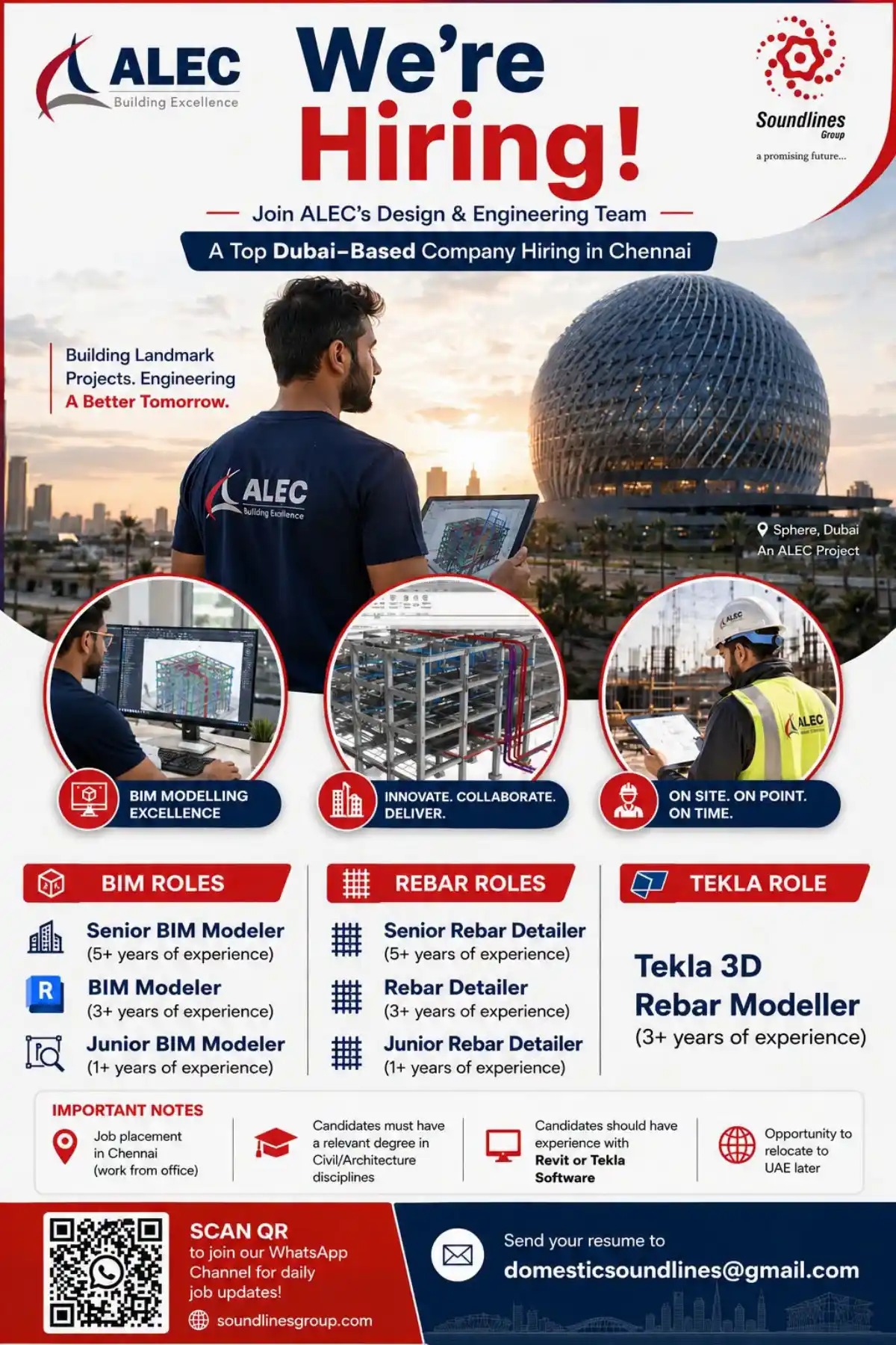 Hiring: BIM & Rebar Roles in Chennai