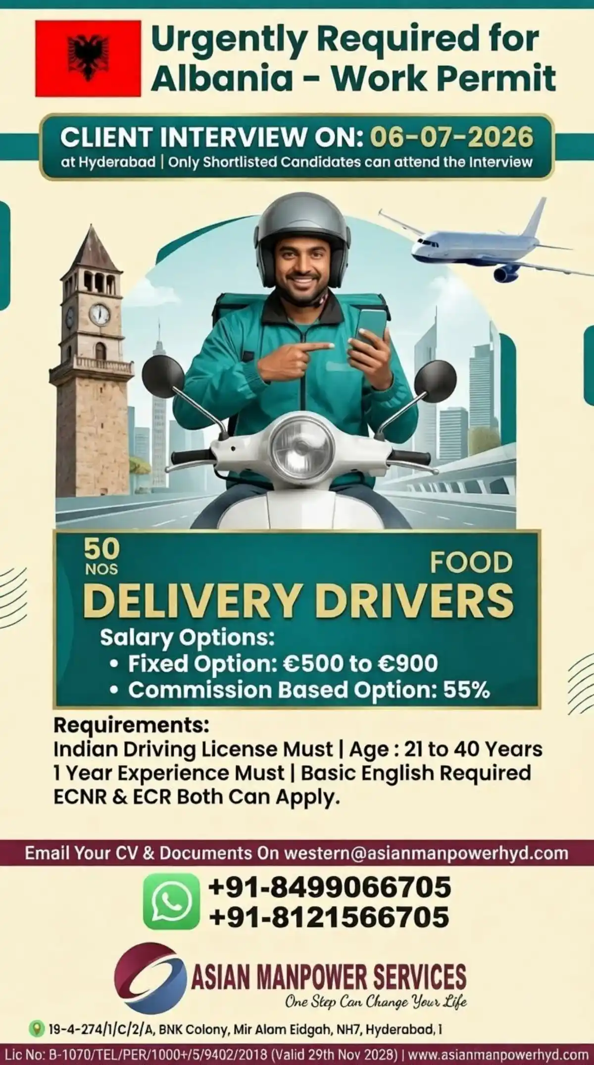 Food Delivery Drivers – Albania