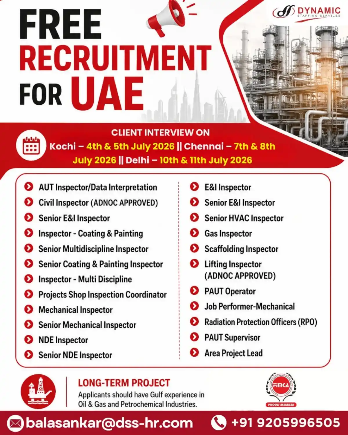 UAE Recruitment – Inspector Jobs July 2026