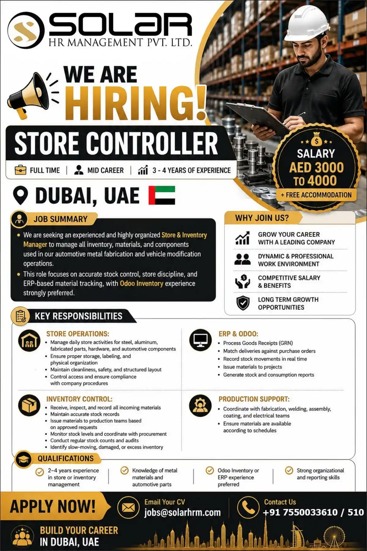 Store Controller – Dubai