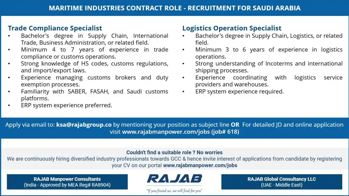 Maritime Contract Roles KSA