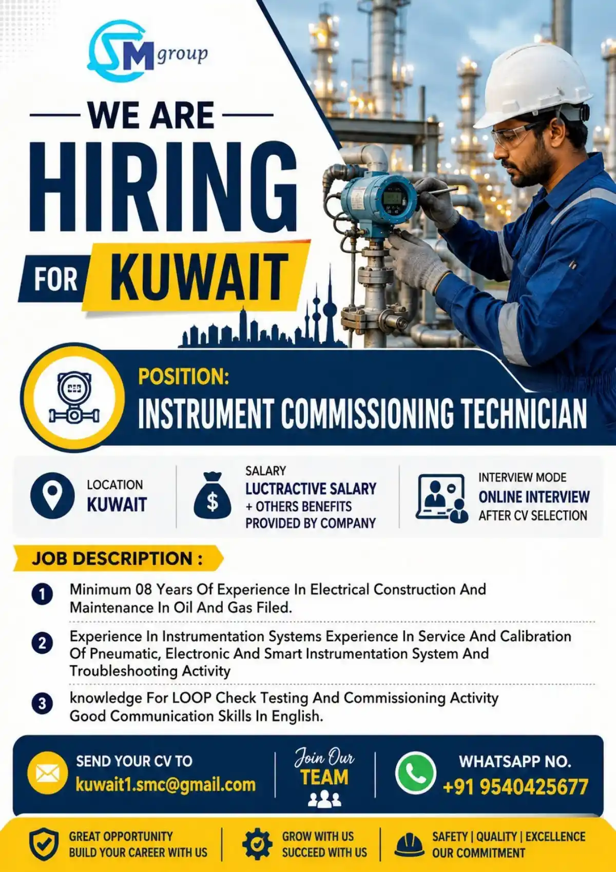 Instrument Commissioning Technician – Kuwait