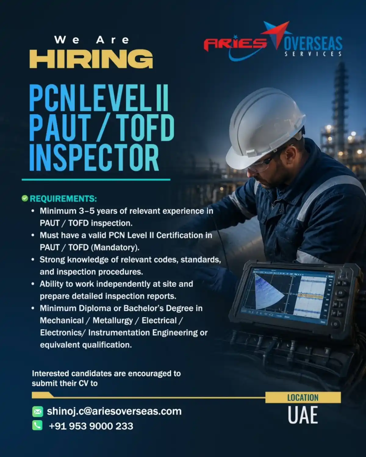 PCN Level II PAUT/TOFD Inspector
