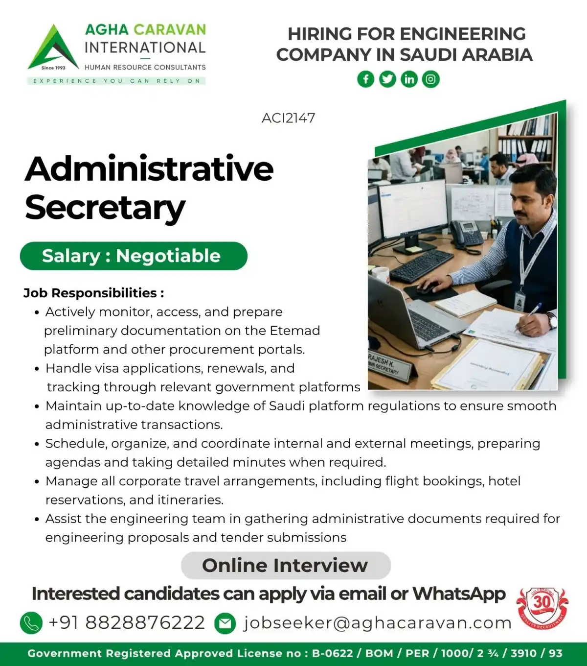 Admin Secretary – Saudi