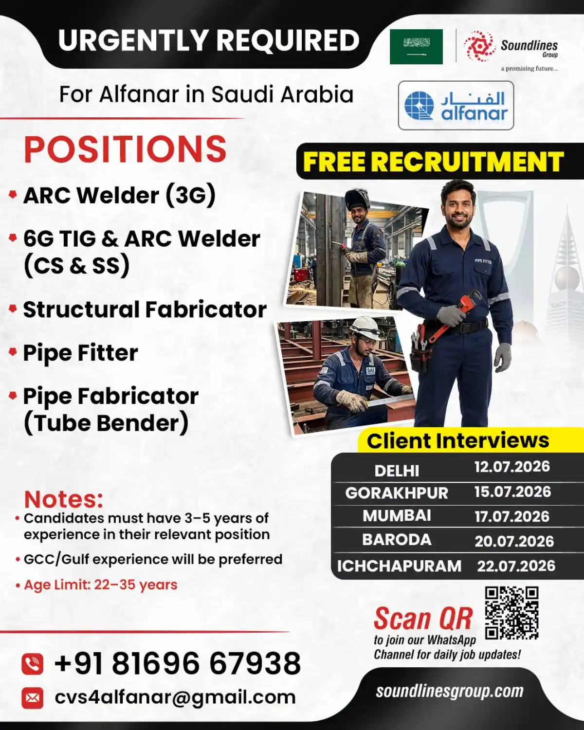 Alfanar Saudi Jobs – Welders & Fabricators