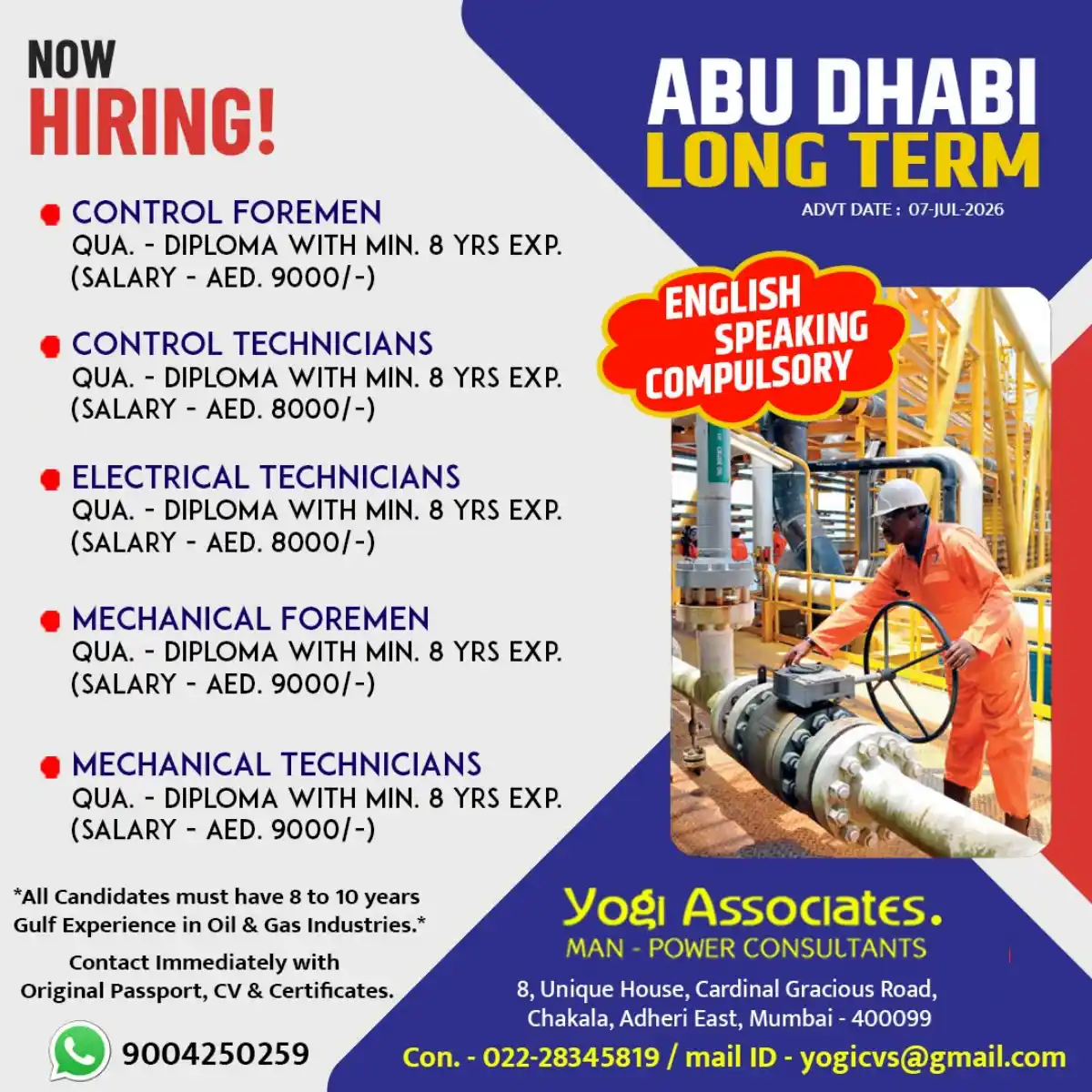 Abu Dhabi Oil & Gas Jobs – July 2026