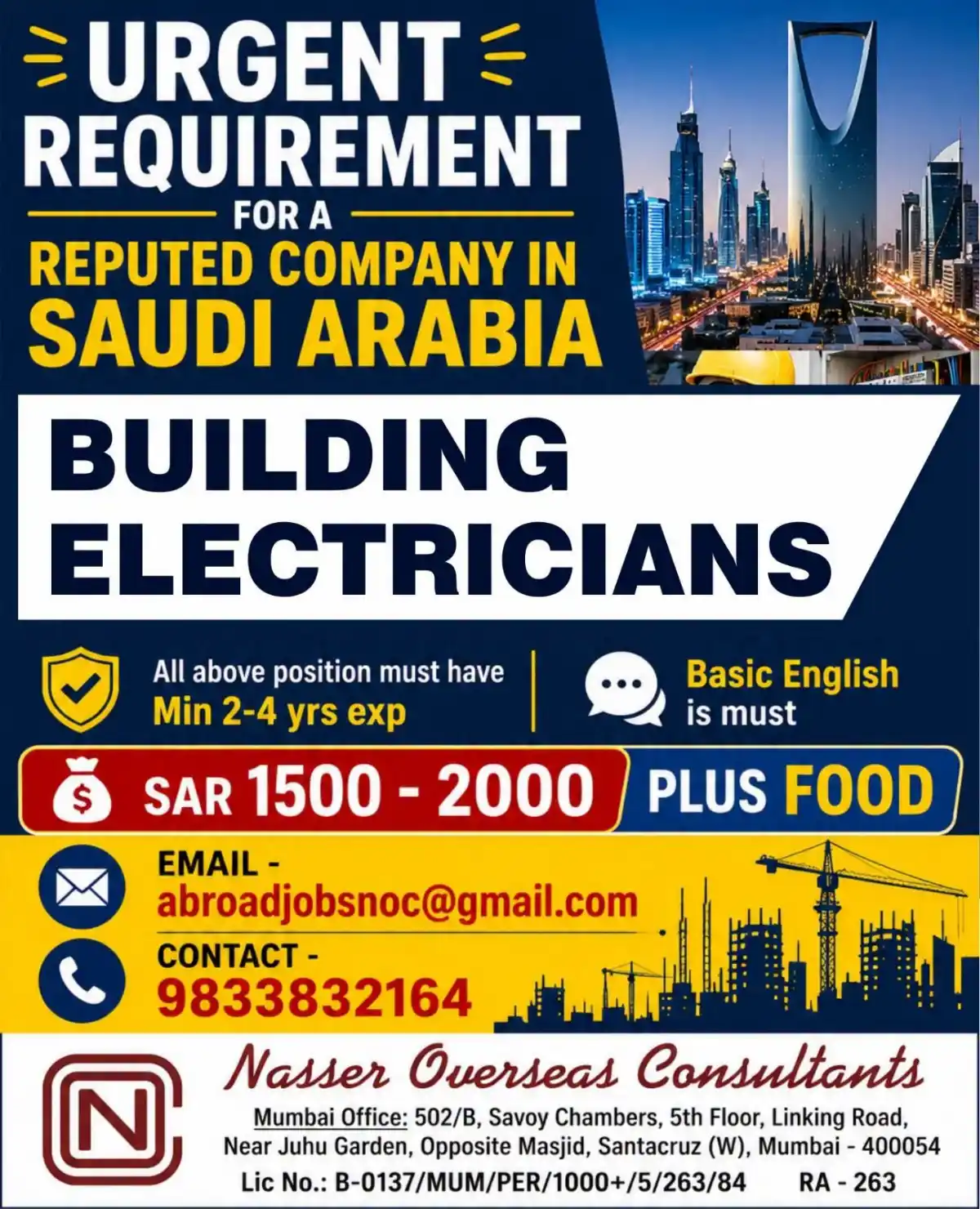 Building Electricians – Saudi Arabia