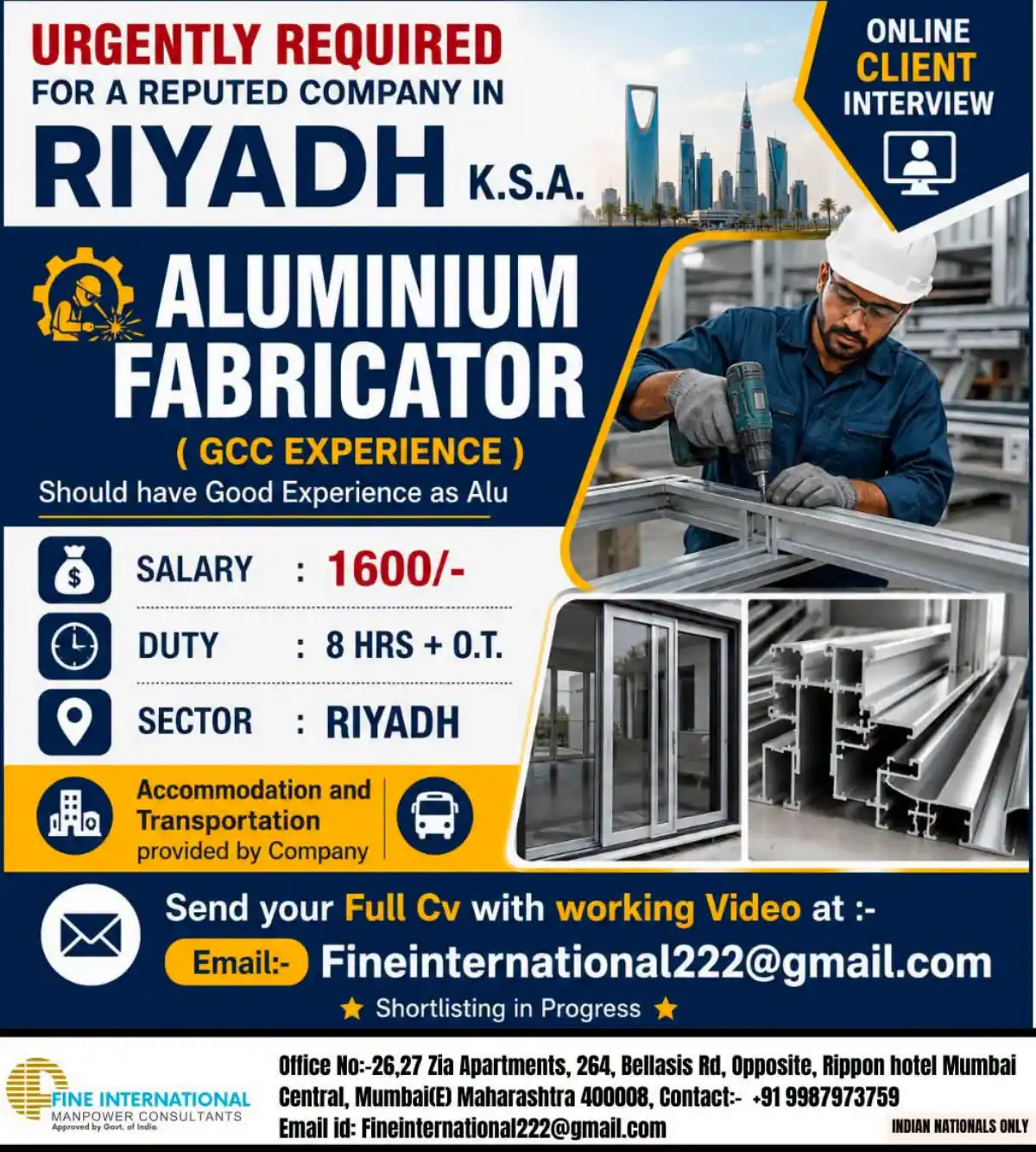 Aluminium Fabricator – Riyadh