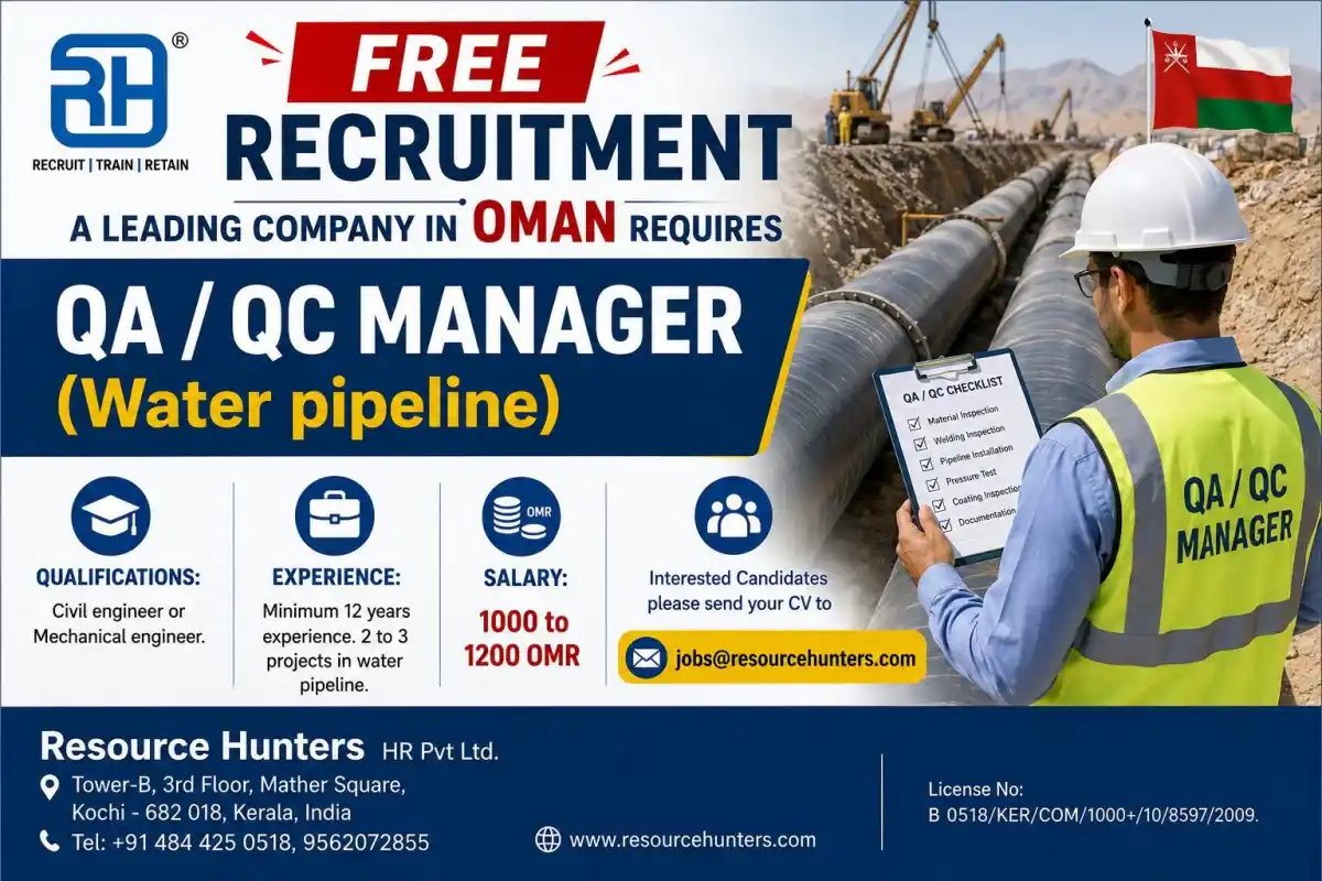 QA/QC Manager – Water Pipeline