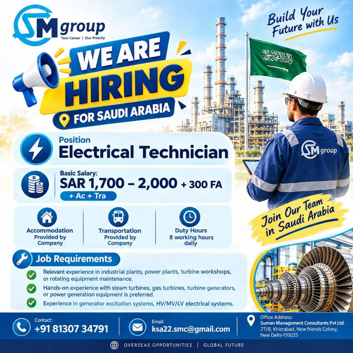 Electrical Technician – Saudi Arabia