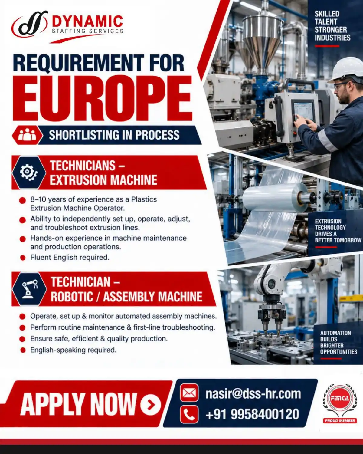 Technician Jobs in Europe – DSS HR